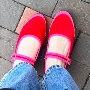 Flabelus Velvet Mary Janes Size38